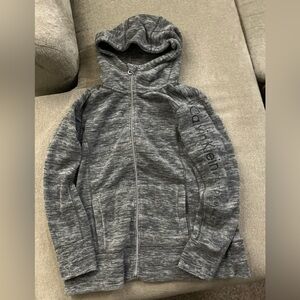 Vintage Calvin Klein Performance Charcoal+White Hoodie With Headphone Slot.